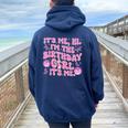 Its Me Hi Im The Birthday Girl Music Family Matching Women Oversized Hoodie Back Print Navy Blue