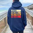 Jesus The Way Truth Life Bible Verse Christian Faith Worship Women Oversized Hoodie Back Print Navy Blue