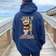 July 43Th Birthday 1981 Awesome Teddy Bear Women Oversized Hoodie Back Print Navy Blue