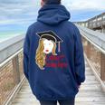 Latina Teaching Degree Graduation New Teacher Edd Grad Women Oversized Hoodie Back Print Navy Blue