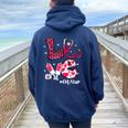 Love Cna Life Messy Bun Valentine's Day Women Oversized Hoodie Back Print Navy Blue