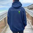 I M A Little Door Key Nerdy Bad Dorky Mom Dad Costume Women Oversized Hoodie Back Print Navy Blue