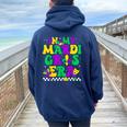 In My Mardi Gras Era Retro Groovy Carnival Party Women Women Oversized Hoodie Back Print Navy Blue