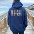 Med Surg Nurse Medical Surgical Nursing Appreciation Women Oversized Hoodie Back Print Navy Blue