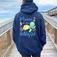 Meme Of The Birthday Girl Sea Party Turtle Birthday Women Oversized Hoodie Back Print Navy Blue