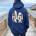 Mimi Grandmother Easter Bunny Mimi Grandma Easter Day Women Oversized Hoodie Back Print Navy Blue