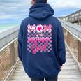 Mom And Dad Of The Birthday Girl Doll Family Party Decor Women Oversized Hoodie Back Print Navy Blue