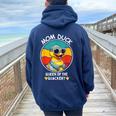 Mom Duck Queen Of The Quackery Mama Duck Mother's Day Women Oversized Hoodie Back Print Navy Blue