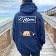 Mom Est 2024 Promoted To Mom 2024 Mother 2024 New Mom 2024 Women Oversized Hoodie Back Print Navy Blue