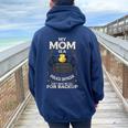 My Mom Is A Police Officer Proud Cop Mother Matching Family Women Oversized Hoodie Back Print Navy Blue