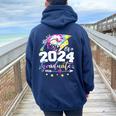 Mom Senior 2024 Proud Mom Of A Class Of 2024 Graduate Mother Women Oversized Hoodie Back Print Navy Blue