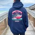 Mother And Daughter Cruise 2024 Family Trip 2024 Women Oversized Hoodie Back Print Navy Blue