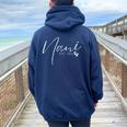 Nani Est 2024 Promoted To Nani First Time New Grandma Women Oversized Hoodie Back Print Navy Blue