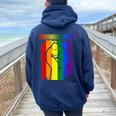 Nashville Lgbt Pride Month Lgbtq Rainbow Flag For Gay Women Oversized Hoodie Back Print Navy Blue