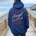 Nurse Cute Doctor er Angel On Earth Nurse Women Oversized Hoodie Back Print Navy Blue