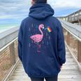 Pansexual Flag Flamingo Lgbt Pan Pride Stuff Animal Women Oversized Hoodie Back Print Navy Blue