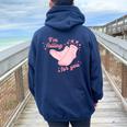 Pct Valentine's Day Cna Fall Risk Falling For You Healthcare Women Oversized Hoodie Back Print Navy Blue