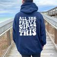 All The Pretty Girls Walk Like This Positive Quote Women Oversized Hoodie Back Print Navy Blue