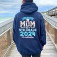 Proud Mom Of A Class Of 2024 5Th Grade Graduate Women Oversized Hoodie Back Print Navy Blue