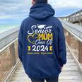 Proud Senior Mom Class Of 2024 I'm Not Crying You're Crying Women Oversized Hoodie Back Print Navy Blue