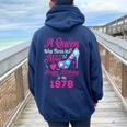 Queen Was Born In May 1978 Girl 43 Years Birthday Women Oversized Hoodie Back Print Navy Blue