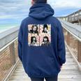 Retro 90’S Mom Vibes Mom Life Mother's Day Women Oversized Hoodie Back Print Navy Blue