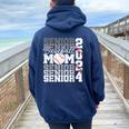 Senior Mom 2024 Baseball Class Of 2024 Graduation 2024 Women Oversized Hoodie Back Print Navy Blue