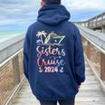 Sisters Cruise 2024 Sister Cruising Trip Family Group Squad Women Oversized Hoodie Back Print Navy Blue