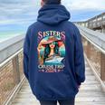 Sisters Cruise Trip 2024 Sister Cruising Vacation Trip Women Oversized Hoodie Back Print Navy Blue