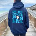 In My Soccer Mom Era Retro Soccer Mom Life Women Oversized Hoodie Back Print Navy Blue