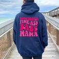 Somebody's Fine As Baby Mama Saying Groovy Women Oversized Hoodie Back Print Navy Blue