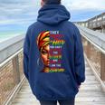 I Am The Storm Junenth Black History Month African Women Women Oversized Hoodie Back Print Navy Blue