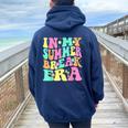 In My Summer Break Era Last Day Of School Teacher Summer Women Oversized Hoodie Back Print Navy Blue