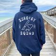 Surgery Squad Or Nurse Operating Room Nurse Surgical Tech Women Oversized Hoodie Back Print Navy Blue