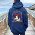 Tale As Old As Time Book Lover Wildflower Book Women Oversized Hoodie Back Print Navy Blue