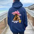 Talk Derby To Me Horse Racing Derby Day 150Th Women Oversized Hoodie Back Print Navy Blue