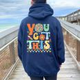 You Got This Test Day Teacher Student Testing Inspirational Women Oversized Hoodie Back Print Navy Blue