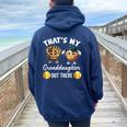 That's My Granddaughter Out There Softball Grandpa Grandma Women Oversized Hoodie Back Print Navy Blue