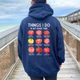 Things I Do In My Spare Time Tomatoes Gardening Plant Lover Women Oversized Hoodie Back Print Navy Blue