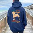 Tripod Dog Lover Dog Mom Dog Mama Less Legs More Loves Women Oversized Hoodie Back Print Navy Blue