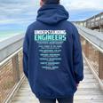 Understanding Engineers Mechanical Sarcastic Engineering Women Oversized Hoodie Back Print Navy Blue