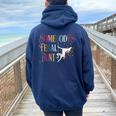 Unicorn Somebody's Feral Aunt Somebody's Feral Aunt Women Oversized Hoodie Back Print Navy Blue