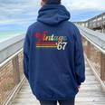 Vintage 1967 Retro 55'S 55Th For B-Day Women Oversized Hoodie Back Print Navy Blue