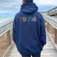 Vintage 1974 Cool 50 Year Old Bday 50Th Birthday Women Oversized Hoodie Back Print Navy Blue