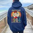 Vintage 38Th Birthday For Awesome Since 1984 Women Oversized Hoodie Back Print Navy Blue