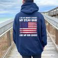 Vintage Patriotic Whiskey Steak Guns Freedom Whiskey Lover Women Oversized Hoodie Back Print Navy Blue