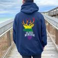 Vintage Rainbow Oh Deer I'm Queer Pride Lesbian Gay Lgbtq Women Oversized Hoodie Back Print Navy Blue