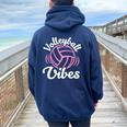 Volleyball Vibes Volleyball For Girls Ns Women Women Oversized Hoodie Back Print Navy Blue