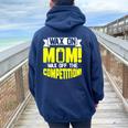 Wax On Mom Wax Off The Competition Candle Maker Mom Women Oversized Hoodie Back Print Navy Blue