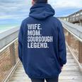 Wife Mom Sourdough Legend Mother Sourdough Pain Women Oversized Hoodie Back Print Navy Blue